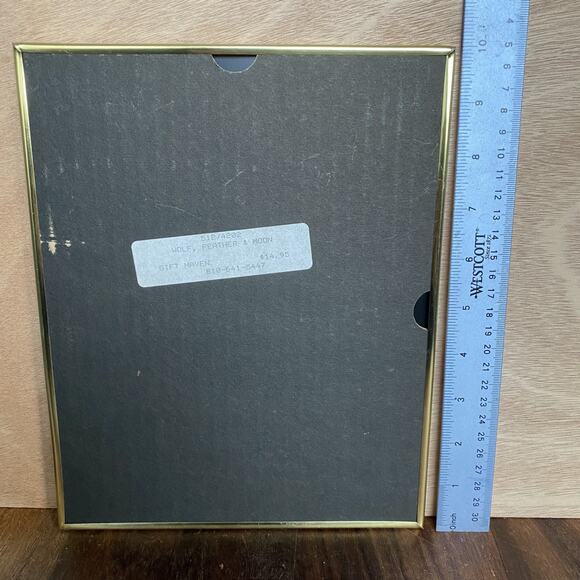 Wolf Feather Moon #4202 Lenticular Holographic Dufex Foil 8x10 Framed Art VTG - Picture 6 of 7